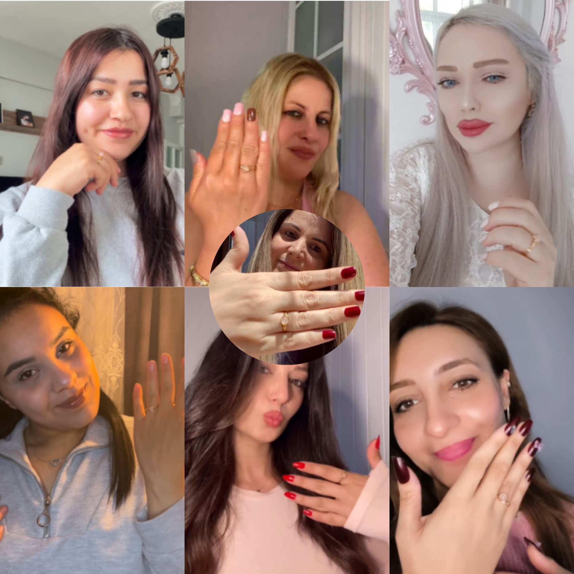 Pembe kuvars aşk yüzüğü elde