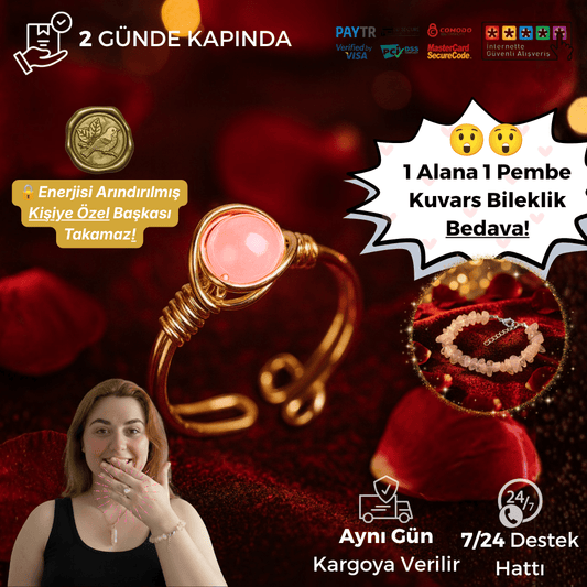 Arındırılmış Saf Pembe Kuvars Yüzük